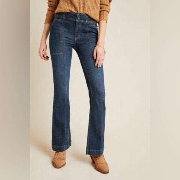 Anthropologie Denim - Anthropologie Pilcro High Rise Bootcut Flare Leg Jeans Sz 27 Dark Rinse